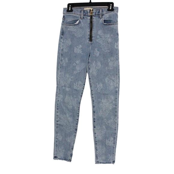 Baldwin Women's Harley Rose Floral High Rise Skinny Jean Size 26 Zip Up - Picture 1 of 6